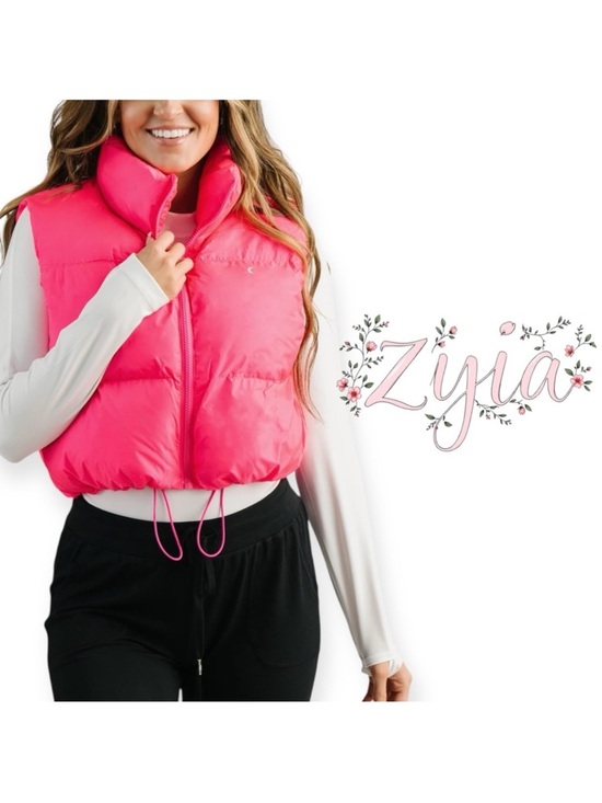 ZYIA Jackets & Blazers - ZYIA hot pink cropped puffer vest Size Medium ZYIA elevate puffer vest